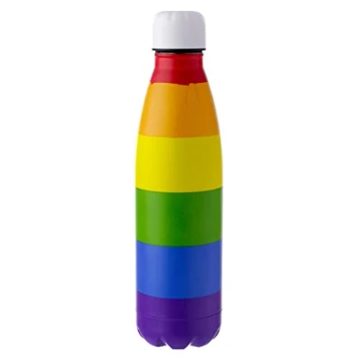 Image of Puckator Somewhere Rainbow Stainless Steel Water Bottle Cold For 24h And Hot 12h Metal Bottles With Design Double Walled Modern Thermos Flask Bpa Free 500 ml