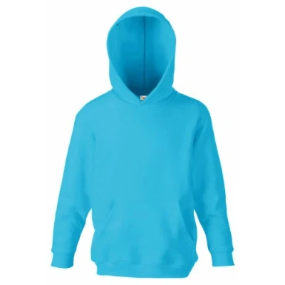Image of Fruit Of The Loom Kids Childrens Hoodie Hooded Sweatshirt Azure Blue 12 13 Years