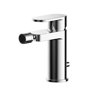 Image of nuie BIN306 Binsey Modern Bathroom Round Mono Bidet Mixer Tap with Lever Handle and Pop Up Waste, 150mm, Chrome