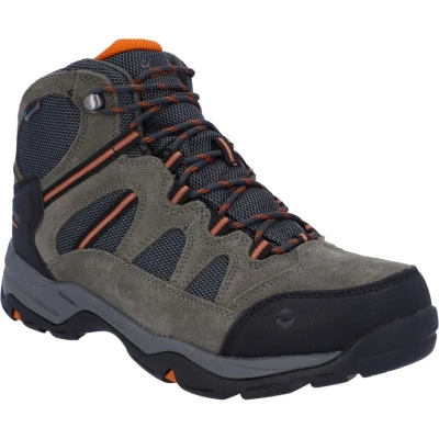 Image of Hi Tec Men&#039;s Banderra Ii Wp Wide High Rise Hiking Boots, Grey Charcoal Graphite Burnt Orange 51, 7 UK