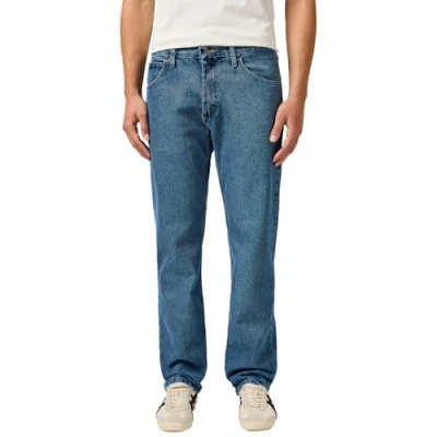 Image of Wrangler Men&#039;s Authentics Mens Classic Regular fit Jeans, Stonewash Dark, 36W 34L UK