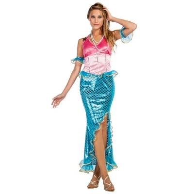 Image of Boland 83939 Adult Mermaid Treasure Costume, Solid, Multicoloured, M L