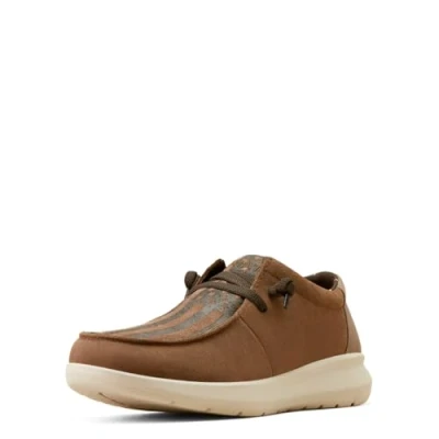 Image of ARIAT Men&#039;s MNS Hilo BRN Bmbr Sd/Us FLG PRT Loafer, American Flag Print/Brown Bomber Suede, 10.5 UK