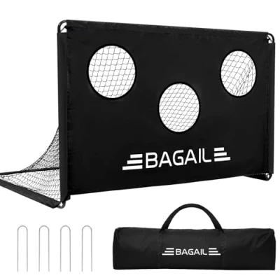 Image of BAGAIL Football Goal, 2 In 1 Designed Soccer Goal with Target, Comes Portable Carry Bag, Easy to Assemble, Ideal for Garden Shooting Training and Recreational Matches, 6 x 4 FT