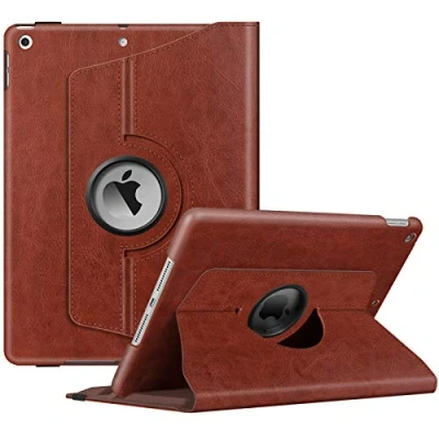 Image of Fintie Rotating Case for iPad 9th Generation (2021) / 8th (2020) 7th Gen (2019) 10.2 Inch 360 Degree Stand Cover with Pencil Holder, Auto Wake Sleep, Brown