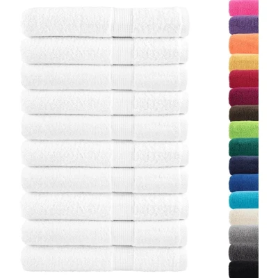 Image of vidaXL Premium Towels SOLUND 10pcs White 100x200cm 600gsm