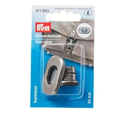 Image of Prym Turn Clasp for Bags, Antique Silver, Size