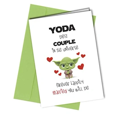 Image of Close to the Bone YODA Wedding Getting Married Best Couple Greeting Card Comedy Rude Funny Humour Star Wars #1186