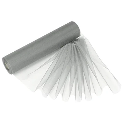 Image of Trimming Shop Organza Roll Snow Sheer Glitter Fabric Elegant Decorative Cloth for Chair Bow Sash, Table Runner,Wedding Venue, Party Decoration, 25m x 29cm, Silver