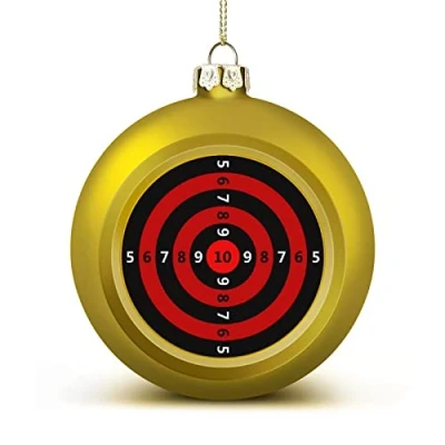 Image of Gun Darts Target Novelty Christmas Ball Hanging Ornaments Shatterproof Decor for Xmas Tree Holiday