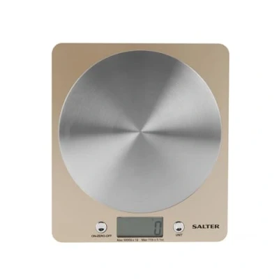 Image of Salter 1036 OLFEU16 Olympus Digital Kitchen Scale Electronic Cooking/Baking Scales, Food Weighing with 5KG Capacity, Stainless Steel Platform, Add &amp; Weigh Tare Function, Measures Liquids, Gold