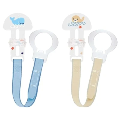 Image of MAM Soother Clips, Pack of 2, Baby Chain Fits All Soothers, Newborn Essentials (Soothers Not Included)