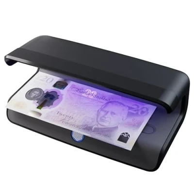 Image of Safescan 55 LED Counterfeit Detector with Ultra Bright UV Light, banknote Also Checks Credit Cards &amp; ID&#039;s, Money Checker Machine 3 Powerful Lights,