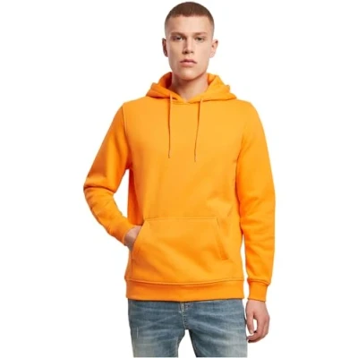 Image of Build Your Brand Men&#039;s Heavy Hoody Hooded Sweatshirt, Paradise Orange, XS