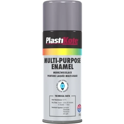 Image of Plasti kote 60105 400ml Multi Purpose Enamel Gloss Grey