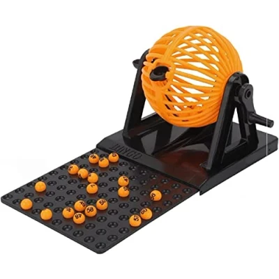 Image of Muskela Bingo Game Set Lotto Traditional Family Party Play Machine with 90 numbered Balls 12 Cards and 4inch ABS Cage