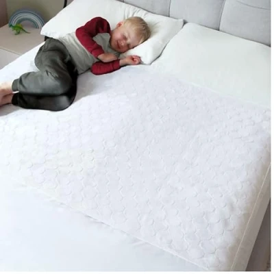 Image of Hygge Sheets® Potty Training Bed Pads 100% Waterproof Wetting Sheets for Double Beds Non Slip, Easy to Change at Night Includes Free Children&#039;s E Book UK Brand White