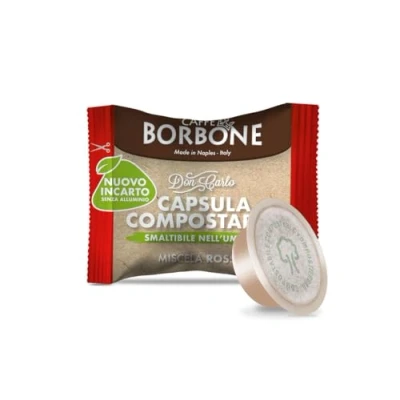Image of Caffè Borbone Don Carlo Compostable Capsules, Red coffee Blend 100 Capsules Compatible with Lavazza®* A Modo Mio®* machines for domestic use