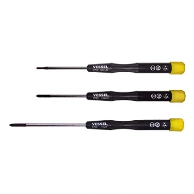 Image of VESSEL ESD (Anti Static) Phillips Precision Screwdriver, Set of 3 Pieces