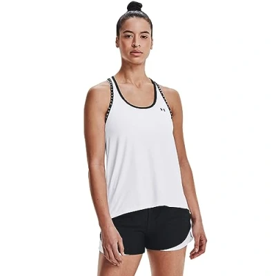 Image of Under Armour Knockout TANK Top, Women&#039;s, Size: Medium, White/black