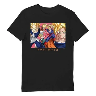 Image of Bioworld Dragon Ball Z Super Saiyan Adults T Shirt Large Black