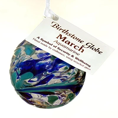 Image of March Birthstone &amp; Anniversary Aquamarine Friendship Globe Small