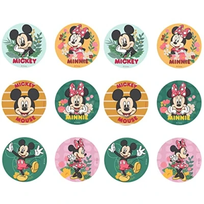 Image of 12x for Minnie &amp; Mickey fans Edible Discs Cupcakes, Muffins or Cookies, cake toppers 5.8 cm
