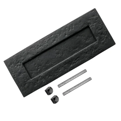 Image of TERF® 250mm X 75mm Traditional Vintage Style Antique Black Letter Plate (10&#039;&#039; 3&#039;&#039;) Postal Box Cover Including Fixing Screw
