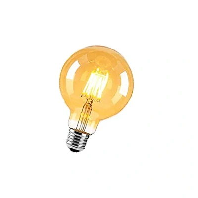 Image of ZRJIA Pack of 1 E27 Edison Vintage LED Bulb Amber Globe 6W G95 600LM Warm White 2700K Antique Filament Ideal for Nostalgia and Retro Lighting