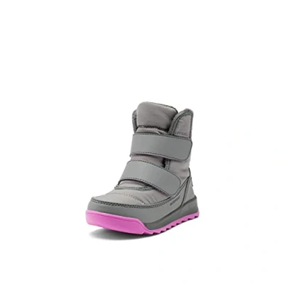 Image of Sorel Whitney 2 Strap Waterproof Unisex Kids Winter Boots, Grey Quarry X Grill, 4 UK