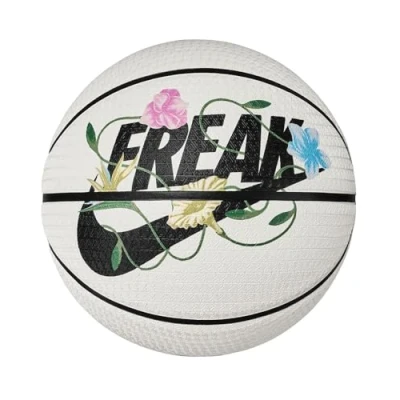 Image of Nike Unisex Adult Playground 8P 2.0 G Antetokounmpo Deflated Basketball, Pale Ivory/Black/Black, 7
