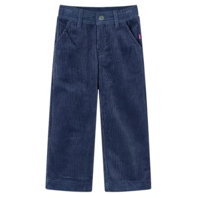 Image of vidaXL Kids&#039; Pants Toddler Trousers Children&#039;s with Pockets Corduroy Navy 92