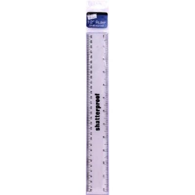 Image of Just Stationery 6072/72 12 inch plastic Shatterproof Ruler