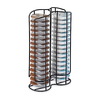 Image of Relaxdays Capsule Compatible Tassimo, Coffee Pod Holder for 32 Units, H X W D: 29 18 8.5 cm, Black, Iron