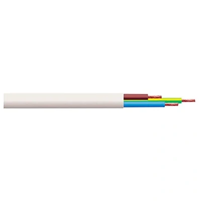 Image of Merriway BH01452 3 Core Round Flex Cable, 2183Y 0.5mm White, 10 Metres (33 feet)