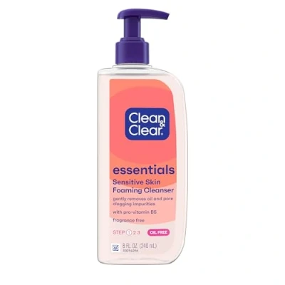 Image of Clean &amp; Clear Essentials Foaming Facial Cleanser, Oil Free Daily Face Wash to Remove Dirt, Makeup, 8 fl. oz