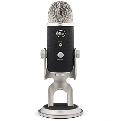 Image of Blue Yeti USB Microphone for Recording, Streaming, Gaming, Podcasting on PC and Mac, Condenser Mic Laptop or Computer with VO!CE Effects, Adjustable Stand, Plug Play Black/Silver