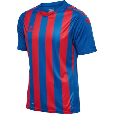 Image of hummel Men&#039;s Hmlcore Xk Striped Jersey S/S T Shirt, Blue, XXL