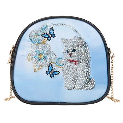 Image of DIY 5D Diamond Painting Crossbody, Drill Cross Stitch Backpack Handbag Purse Tote Storage Bag Embroidery Kit Leather for Girl Women Art Craft Decor (Q)