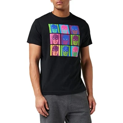 Image of DC Comics Men&#039;s Pop Art Batman T Shirt, Black, Medium