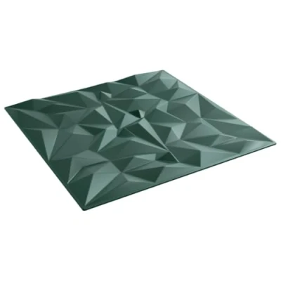 Image of vidaXL Green Wall Panels Amethyst Pattern 24 pcs, 50 x cm, XPS Foam, Water Resistant DIY Coverings for Bedrooms, Living Rooms, Restaurants