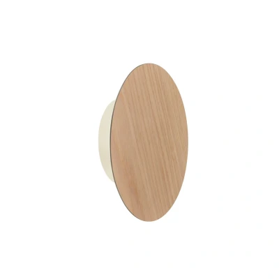 Image of Paul Neuhaus LED wall light battery Puntua Ø 18 cm wood look