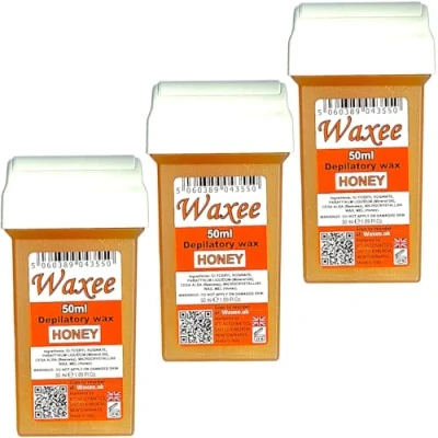 Image of Waxee Compatible for Veet Easy Wax 50ml roll on Replacement Roller Cartridge Honey (3 x Cartridge)