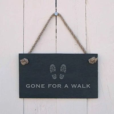 Image of &#039;Gone for a walk&#039; Slate Hanging Sign
