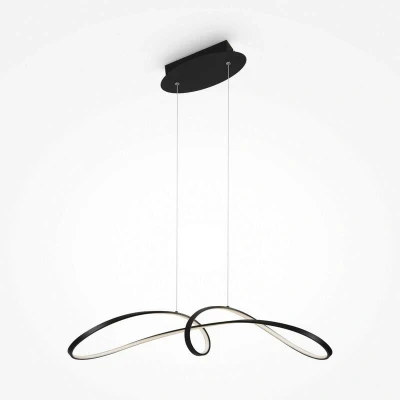 Image of Maytoni Curve Modern Integrated LED Pendant Ceiling Light Black 4000K
