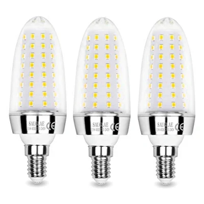 Image of SAUGLAE 15W LED Light Bulbs, 120W Incandescent Bulbs Equivalent, 4000K Natural White, 1700Lm, E14 Small Edison Screw Lights, Pack of 3