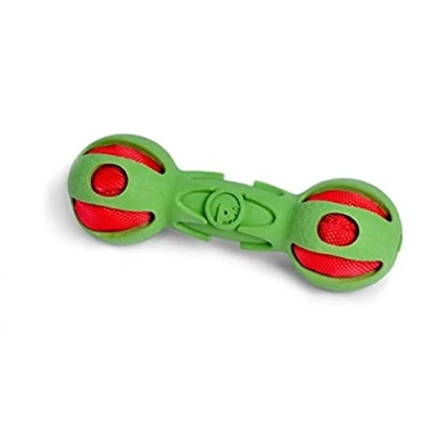 Image of Petface (Toyz by Petface) Crinkle Dumbbell Dog Toy, 15 cm, Green