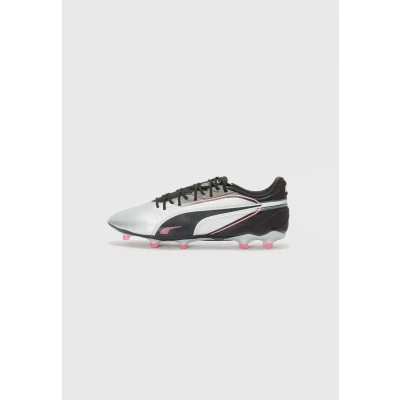 Image of PUMA Unisex King Match FG/AG Soccer Shoe, Silver Black Sun Struck White, 6.5 UK