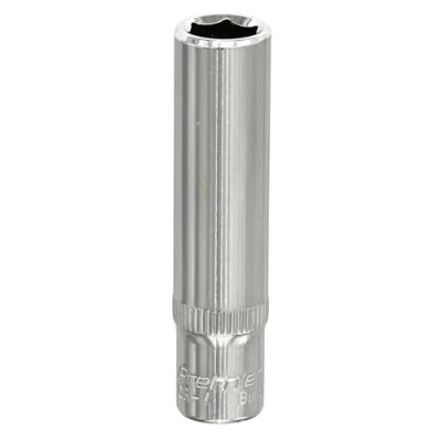 Image of Sealey Premier WallDrive® Socket 8mm Deep 1/4&quot;Sq Drive Fully Polished