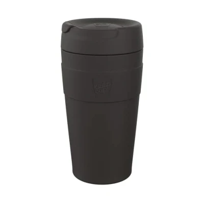 Image of KeepCup Traveller Reusable Travel Mug Vacuum Insulated Cup with Leakproof Sipper Lid 16oz (454ml) Black